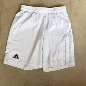 White adidas soccer shorts